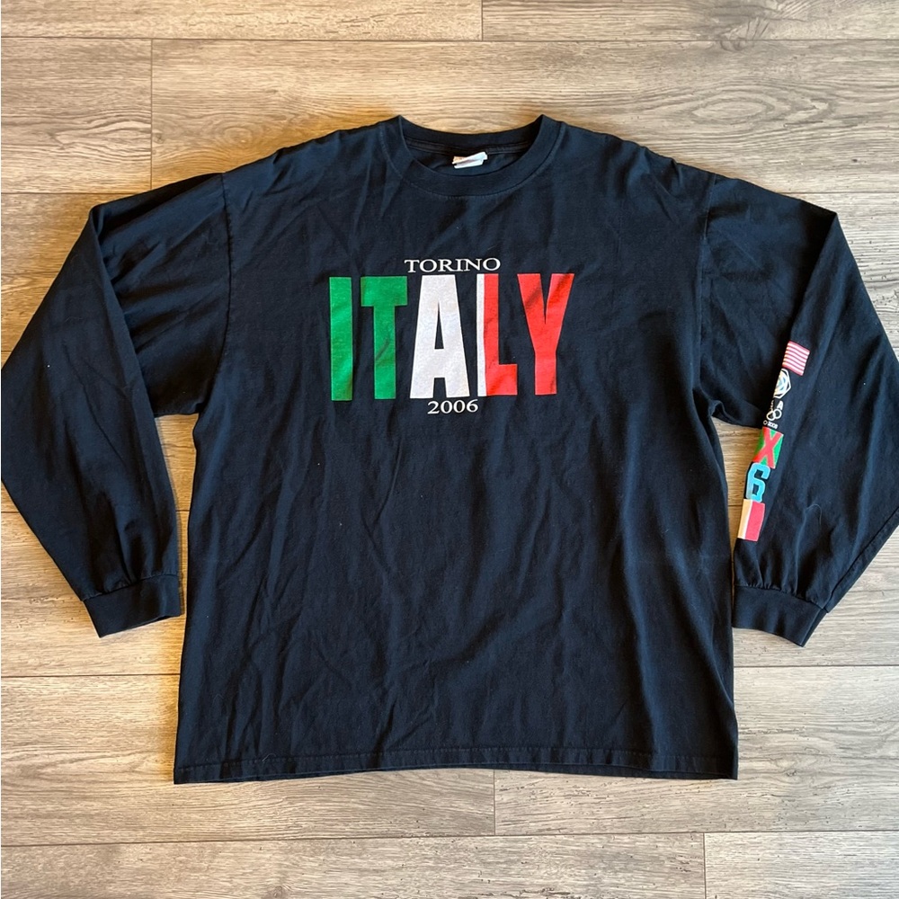 Vintage Torino Italy Winter Olympics 2006 Unisex Long Sleeve T-Shirt Black XXL